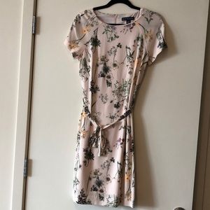Pink short sleeved floral dress